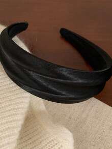 1pc Fashionable High-End Wide Satin Headband, Simple Stylish Headband, Women's Accessory, Hair Tie, Hair Accessory Suitable For Gift Giving - Multicolor - View 8