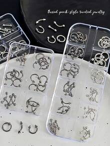 1 Box/12 Compartments Punk Metal Spikes & Chains Nail Art Decoration Set - Gothic Style DIY Nail Art Accessories Nail Supplies Nail Decorations Nail Rhinestones - Multicolor - View 4