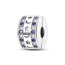 1 hạt spacer bạc Sterling S925 chống trượt, thiết kế đa yếu tố hình dấu chân, bướm, sao, trăng, hoa, đính đá Cubic Zirconia màu sắc và tráng men mạ vàng, tương thích với mọi loại vòng tay, phụ kiện trang trí đa năng cho làm trang sức DIY thủ công và điểm xuyết trang phục hàng ngày - Nhiều màu - Xem 15