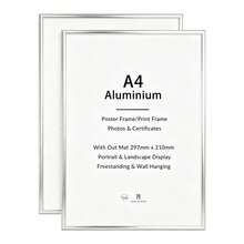 Mosearon 1pc/2pcs/3pcs/4pcs A3 Photo Frame, Classic Silver Rectangular 30x40cm Picture Frame, A4 Photo Frame, Poster Frame, No Mat, Suitable As Vacation Gift For Friends And Family, Can Be Hung Horizontally Or Vertically - Silver - View 16