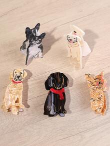 1pc Cute Dog Yorkie Golden Retriever French Bulldog Dachshund Labrador Hair Claw Clip, Cute Puppy Pattern Hair Accessory Party Gift Unique Hair Claw - Multicolor - View 4