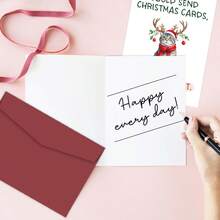1pc Funny Cat Christmas Card 5.3*8 Inches "If Cats Could Send Christmas Cards, They Wouldn't" Humorous Holiday Greeting Card, Perfect For Cat Lovers' Quirky Holiday Note Card - A - View 5