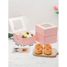 5pcs 4-Inch Basque Cheesecake Boxes For Wedding Season, Birthday White Cardboard Cupcake Boxes 15.2*15.2*7.7cm Paper Packaging Boxes For Daily Pastry, Ins Minimalist Muffin Boxes For Baking Packaging, Suitable For Cookies, Candies, Chocolates, Donuts, Halloween, Christmas Candy And Dessert Cake Boxes - Paper - View 4