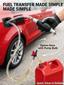 Manual Gas Siphon Hose With Pump Ball, Fuel Transfer Tube, Car Liquid Transfer Hose, Water/Oil Suction Pump, Convenient Manual Siphon Pump, Suitable For Car Fuel Tank, Lawn Mower, Motorcycle And Workshop Use - Multi-color - View 3