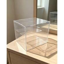 1pc Transparent Acrylic Display Box, 3-Tier Hobby Figure Display Case With Stand, Stackable Small Statue Display Box For Collectibles, Action Figures, Models - Clear - View 7