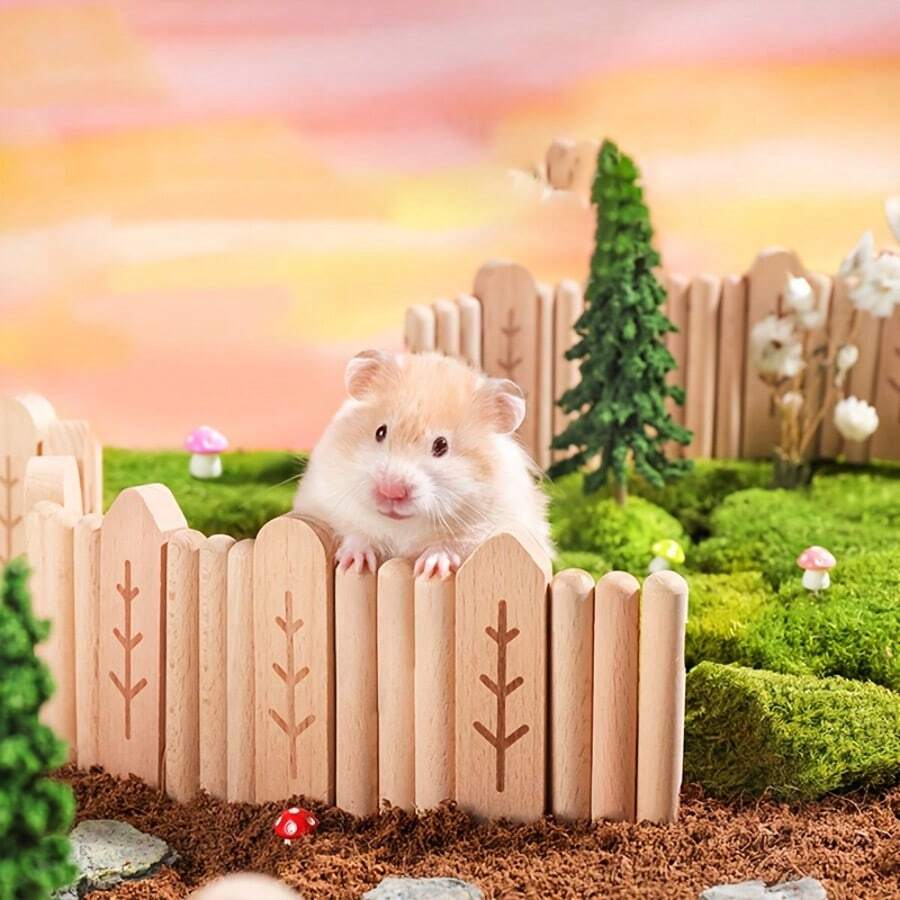 1pc Random Color Style Hamster Fence Divider Climbing Toy Animal Hideout House, Suitable For Chinchilla, Squirrel - View 1