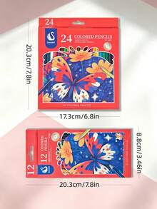 Conjunto de Lápis de Cor de 12 e 24 Cores e 4 Borrachas, Borrachas 2B, HB, 4B, 6B, Conjunto de Lápis de Desenho Artístico, Lápis de Desenho Artístico de Núcleo Macio, Adequado para Pintura, Esboço, Sombreamento, Colorir Cartões de Natal, Etc. - Presente de Arte Premium para Meninos, Meninas, Artistas e Amantes de Arte - Multicolorido - Visão 9