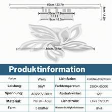 ACXIN LED Deckenleuchte Dimmbar mit Fernbedienung Schlafzimmer Lampe, 180W LED Deckenleuchte Wohnzimmer 2800K-6500K Deckenbeleuchtung Kronleuchter für Kinderzimmer Küche Hallway Esszimmer - 96W - Übersicht 2