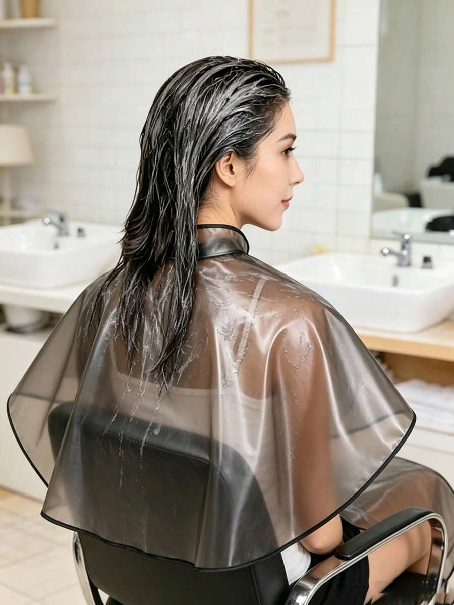 1pc Professional Waterproof Hair Dyeing Cape, Essential Hairdressing Tool For Salon And Home Haircuts - Multicolor - View 1