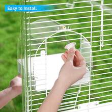 3-In-1 Bird Cage Accessories, Parrot Bath Bowl, Feeding Bowl And Nest Box Combination, Multi-Functional Hanging Bird Cage Bath Bowl And Feeding Station, Suitable For Parrots, Lovebirds, Budgies And Small Birds - one-size - View 3