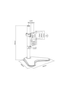 Suporte para Monitor de Mesa 15 a 34 T50N Central Suportes - Visão 4