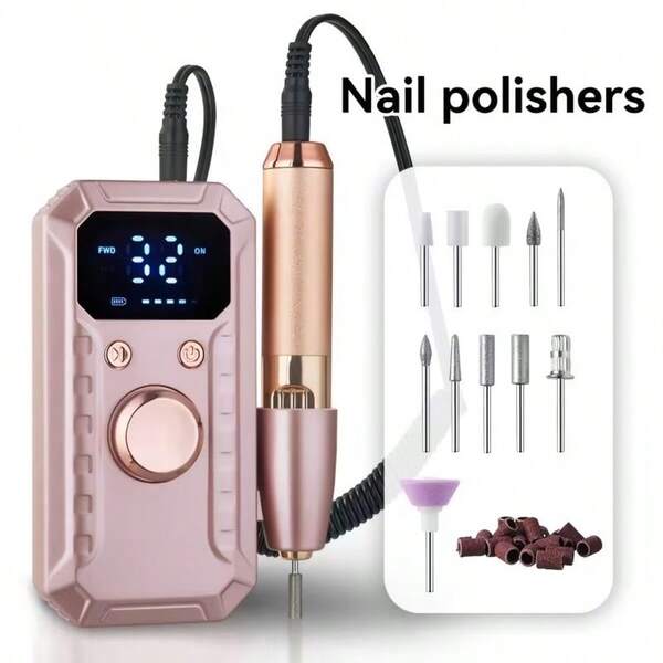 USB Rechargeable Electric Nail Drill Set - 32 Speed Adjustable, Aluminum Body For Extra Durability, Portable Nail Polisher And Foot Care Tool, Includes 11 Grinding Heads + 20 Grinding Bands, Suitable For Home Salon, Manicure And Pedicure, Professional Nail Drill