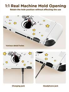 Ayotu Suitable For 2025 New Switch 2 Astronaut & Star Pattern Game Console Shell And Accessories, Set Includes Protective Case, Storage Bag, Joy-Con Controller Protective Cover And Other Multiple Style Accessories, Ideal Gift For Back To School - View 6