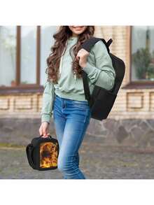 3-Piece Set Pencil Case, Lunch Bag, Backpack, Outdoor Fashion Backpack, Travel Bag, Adjustable Strap Backpack - Yellow - View 7