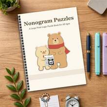 Nonogram Puzzles Logic Picture Book, Suitable For All Ages, Spiral Bound For Easy Page Turning, Detachable Inner Pages, Includes Various Difficulty Levels Of Nonogram Sudoku Games, Relaxing And Stress-Relieving, Multiple Styles Available (Pen Not Included) - 1 Piece - View 7