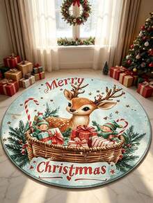 1 buah Karpet Bundar Motif Rusa Lucu untuk Hadiah Natal, Selamat Liburan Natal, Karpet Ruang Tamu, Karpet, Karpet Area Ruang Tamu, Karpet Area Kecil, Tikar, Dekorasi Rumah, Karpet Ruang Tamu Besar, Dekorasi Rumah Ruang Tamu, Dekorasi Ruangan, Karpet yang Dapat Dicuci, Karpet Mewah, Karpet Berbulu, Karpet Musim Gugur/Musim Dingin, Tebal/Mewah - MultiWarna - View 6
