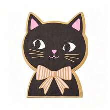 16pcs Black Cat Bowknot Disposable Napkins Halloween Cat Theme Party Decoration Napkins Halloween Party Decoration - Napkins - View 5