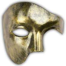 Men's Phantom Of The Opera Half-Face Mask, Suitable For Halloween Costume Parties And Carnivals (Vintage Gold). - 1 - View 7