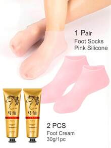 Silicone Moisturizing Foot Socks, Effective Foot Care, Prevent Heel Cracking, Remove Dead Skin, Elastic Foot Socks, All-Day Hydration, Prevent Dryness, Odorless, Easy To Put On And Take Off, Soft And Comfortable Material - Multicolor - View 17
