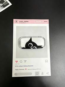 1pc Transparent Painted Mirror Phone Stand Makeup Mirror Adhesive Foldable Mirror Back Sticker Horizontal & Vertical Dual-Use Portable Desktop Stand - Multicolor - View 19