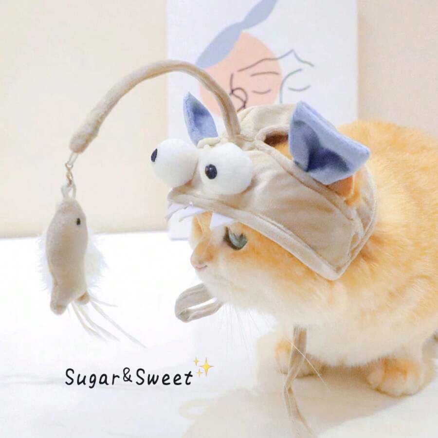 1PC Toy Self-Entertainment Boredom Relief Cat Teaser, Cat Supplies, Hat Cat Teaser Stick Head Cover Long Pole Bite-Resistant Artificial Feathers - Multicolor - View 1