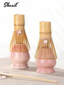 shoxil 2pcs Decorative Bamboo Matcha Chasen Whisk, 100 Prongs Handmade Natural Bamboo Tea Mixer With Variety Charms - Tea Whisk - View 12