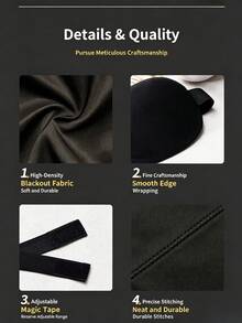 4 Styles Available, 3D Embossed Zero Pressure Blackout Design, Breathable Skin-Friendly Fabric, Adjustable Elastic Strap, Full Blackout, Suitable For Napping, Travel, Yoga, Home Use, Vintage Style - Multicolor - View 7