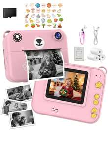 Instant Camera For Kids,Includes Three Rolls Of Printing Paper, USB Charger, And Features For Digital Photography, Video Recording, And Delayed Printing, Perfect For Thanksgiving, Christmas, And New Year Gifts. - Multicolor - View 1