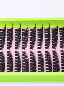 Ayrmilla 80D D Curl Lash Clusters 160 Clusters Individual False Eyelashes, Thick Fluffy DIY Segment Lash Extensions, Soft Comfortable Reusable Cluster Lashes For Home Self Application Eye Makeup - D - View 2