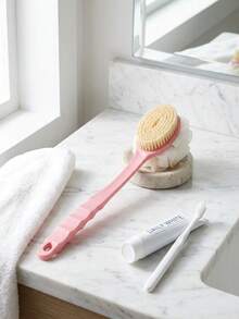 Long Handle Bath Brush, Suitable For Back Scrubbing And Shower Cleaning, 2-In-1 Bath Brush, Long Handle Soft Bristle Brush Head, Suitable For Back Cleaning And Body Cleaning, Long Handle Bath Brush (Do Not Use This Product Violently) - Multi-color - View 8