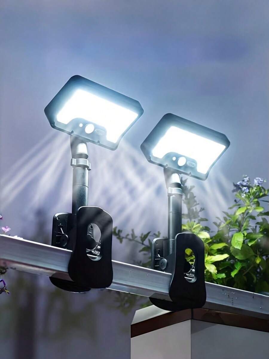 1pc IP65 Outdoor Solar Light With Motion Sensor, Ultra Bright Clip-On Solar Light, Supports 2 Installation Methods, Suitable For Garden, Camping, Adventure, Indoor Emergency Lighting, Yard, Fence And More