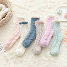 Super Soft Plush Fabric, Cable Cable Knit Texture, Plush Trim Cuff. Warm And Cozy, Suitable For Cold Weather Home And Sleep Wear. - Multicolor - View 4