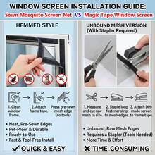 PP Nano Mesh Mosquito Window Screen, Upgraded Dense Double-Stitched, No-Drill Self-Adhesive Strip, Self-Install Window Mosquito Protection For Home - Edged Style - View 11