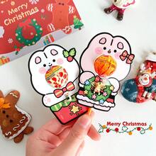 Cartoon Christmas Lollipop Cardstock Greeting Card With Encouraging Words, Decorative Card For Students, Exquisite Insert - Multicolor - View 4