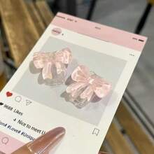 1 Set 3D Bow Data Cable Protector, Ins Soft Girl Style Data Cable Protector, Anti-Breakage Anti-Scratch Full Coverage Protection, Compatible With Apple 18W-20W Fast Charging, Holiday Small Gift, Cute Korean-Japanese Style For Girlfriend And Best Friend - Pink Crystal Bow - View 7