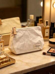 L'Occitane Tas Kosmetik Tote Bordir Provence dengan Lapisan Kanvas, Kantong Penyimpanan Kecantikan dengan Logo untuk Perjalanan dan Penggunaan Sehari-hari, Hadiah Elegan untuk Wanita LOCCITANE‑GIFT‑13 - Aprikot - View 5