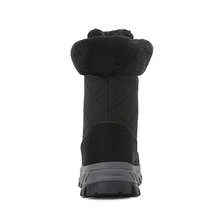 Men's Wear-Resistant Thickened Warm Outdoor Snow Boots, Comfortable Solid Color High-Top Hiking & Mountaineering Boots - Black - View 4