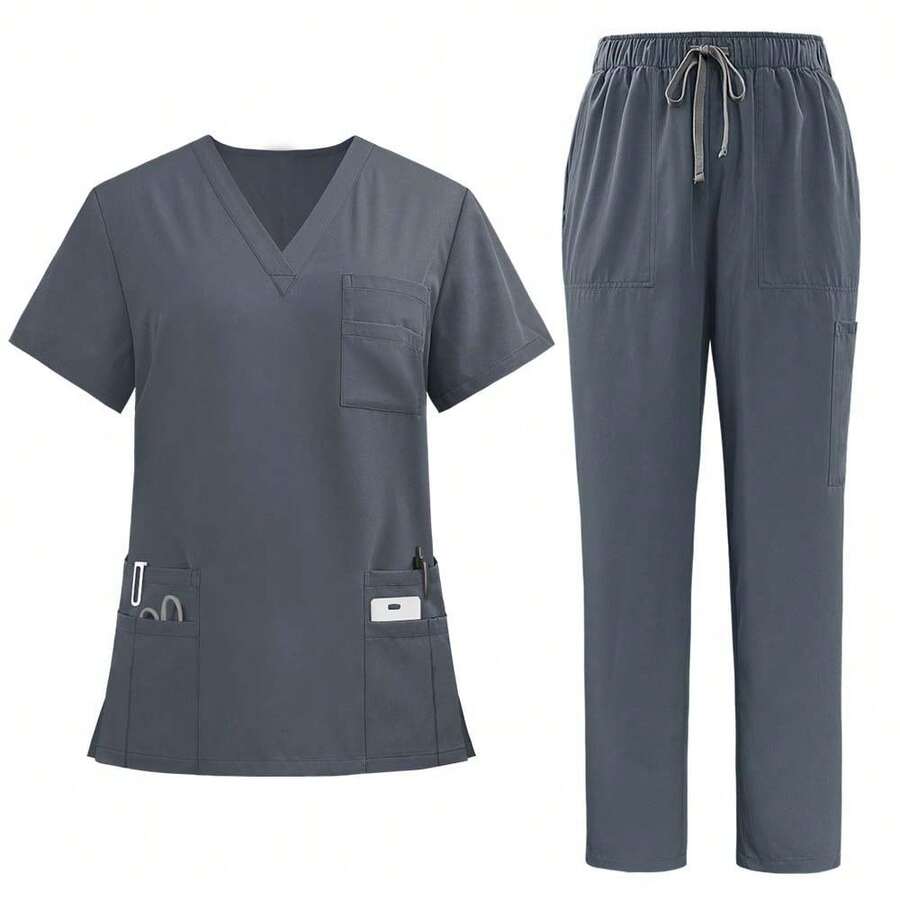 Men Scrub Sets - Grey - View 1
