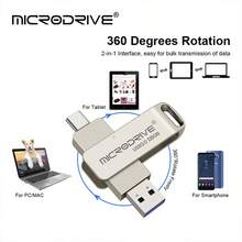Microdrive 2合1 USB 3.0 Type-C 隨身碟 360°可旋轉 OTG 隨身碟 金屬雙介面記憶卡 外接儲存 U盤 適用於 Type-C 手機、筆電、PC - 查看 3