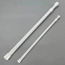 Wardrobe Hanging Rod Balcony Drying Rack Kitchen Storage Rack Rod No-Drill Shower Curtain Rod Door Curtain Telescopic Rod Window Curtain Rod - White - View 8