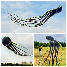 3D 8m Octopus Kite, 4-Color Large Animal Soft Kite, Outdoor Inflatable Adult Kite, Easy To Fly And Tear-Resistant, Holiday Gift, Suitable For Ages 14 And Up And Adults - 3D 8-meter Octopus Kite Black - View 10
