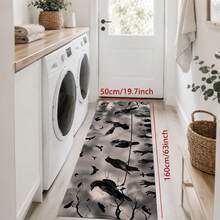 1/2pcs Halloween Crow Pattern, Vintage Diatomaceous Earth Bath Mat, Super Absorbent, Non-Slip, Perfect For Bathroom, Kitchen And Dining Room, Quick Dry, Machine Washable, Perfect Gift For Home Decor And Bathroom Mat - Multicolor - View 14