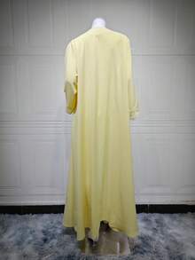 Women's Elegant Long Cardigan, Lightweight Outerwear Suitable For Daily Wear, New Style For Spring/Summer - أصفر فاتح - مشاهدة 6