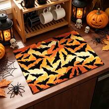 1pc Absorbent Bat Pattern Table Mat, Coffee Machine Mat, Halloween Home Kitchen Dish Drying Mat, Tabletop Protector, Creative Holiday Atmosphere Coaster, Multi-Scenario Kitchen Drain Mat, Multi-Purpose Drying Mat, Home Gift, Desktop Decoration - XYLSD-1003 - View 4