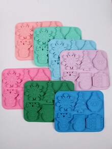 1pc Creative Reindeer Christmas Shaped Chocolate Silicone Mold Jelly Pudding Baking Dessert Cake Decoration Mold - Multicolor - View 12