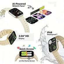 Black Smart Watch With 2 Straps, 2.04 Inch HD Display, Bluetooth Calling, IP68 Waterproof, AI Watch Face, Heart Rate And Sleep Monitoring, Multiple Sports Modes, 5-10 Days Battery Life - View 6