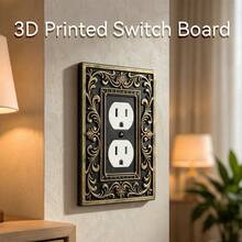 1PC 3D Printed Premium Plastic Gothic Vintage Carved Switch Plate, Retro European Style Wall Switch Decorative Panel, Halloween Personalized Soft Decor Switch Plate Suitable For Studio Wall Backdrop Scene - Multicolor - View 2