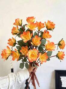 1PC 21 Flowers Per Stem, Artificial Azalea, Decorative Flower Arrangement, Suitable For Home Decor, Outdoor Garden Decoration, Wedding Decoration, Wedding Photography Props. - Multicolor - View 7
