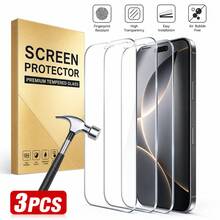 CASECOPS 3Pcs High Definition Tempered Glass Full Coverage Screen Protector Compatible With IPhone 18Pro Max/18 Pro/18/17 Pro Max/17 Pro/17/17E/16 Pro Max/16 Pro/16/15 Pro Max/15 Pro/14 Pro/14 6.1", 13/13 Pro 6.1"/12/11/XS MAX/XR Series, Smooth Surface, High Transparency Rate, Maintains Full Touchscreen Sensitivity And Face ID Rate - 3 Pieces - View 32