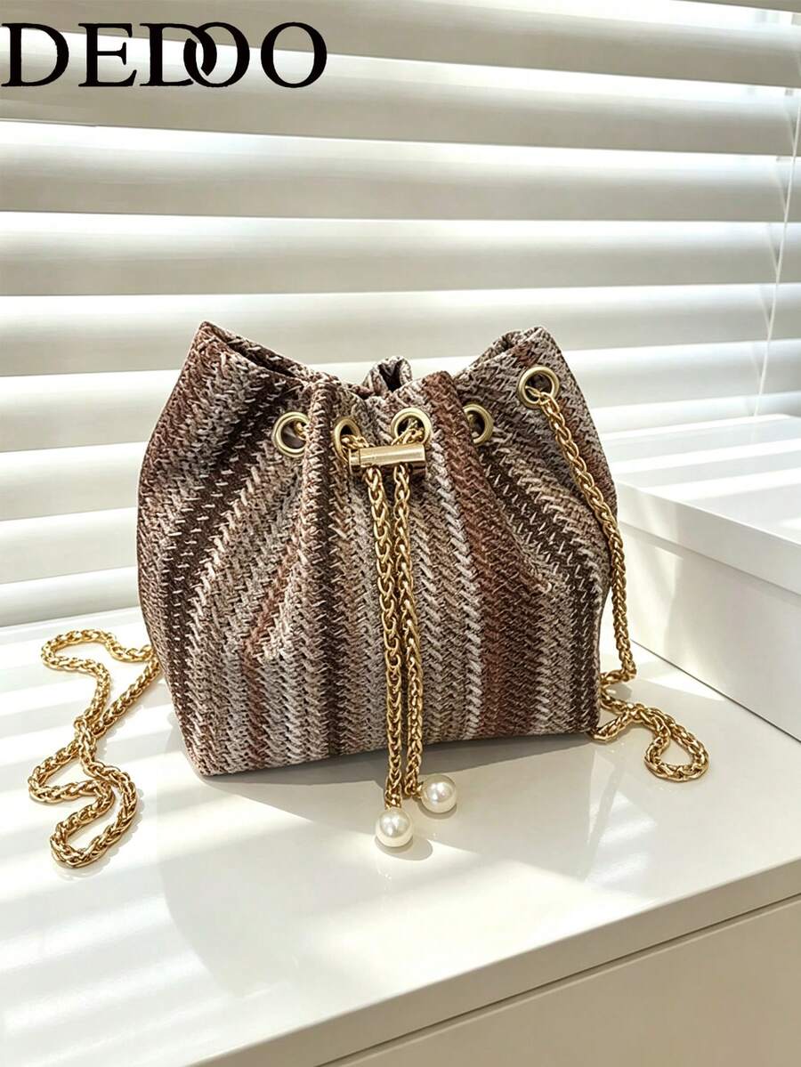 Dedoo Women's Minimalist Chain Zebra Print Crossbody Bag